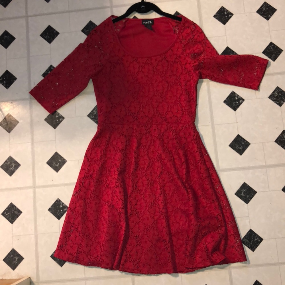 Red party mini holiday dress